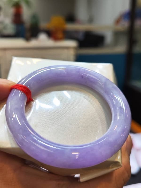 🌸 濃豔粉紫羅蘭圓骨手鐲｜天然緬甸玉A貨 🌸