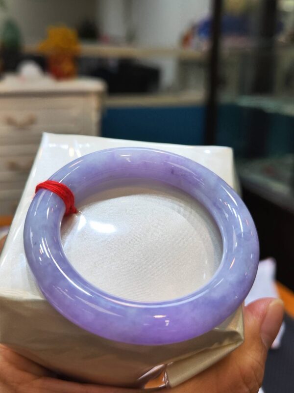 🌸 濃豔粉紫羅蘭圓骨手鐲｜天然緬甸玉A貨 🌸