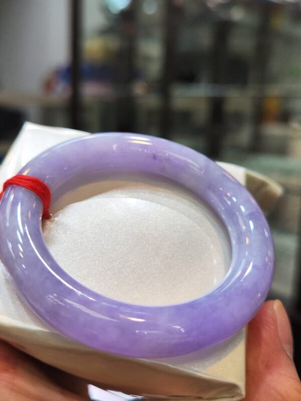 🌸 濃豔粉紫羅蘭圓骨手鐲｜天然緬甸玉A貨 🌸