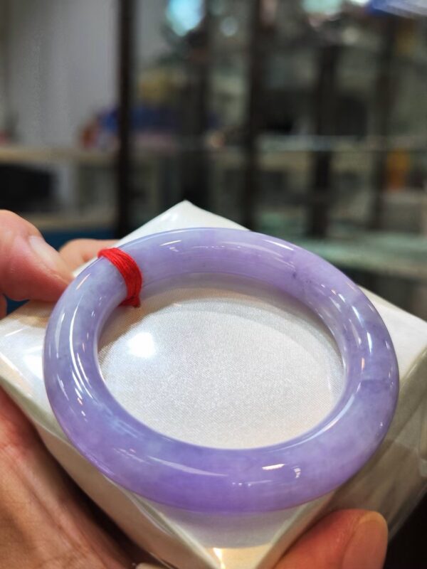 🌸 濃豔粉紫羅蘭圓骨手鐲｜天然緬甸玉A貨 🌸