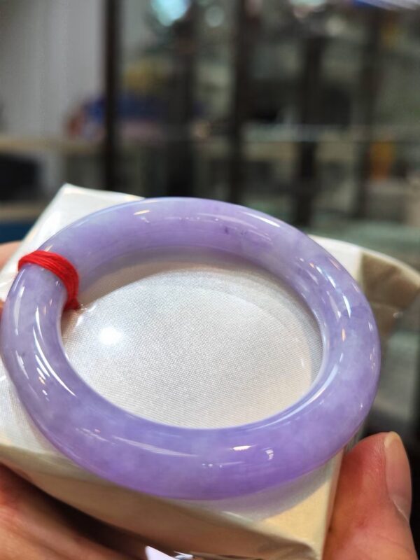 🌸 濃豔粉紫羅蘭圓骨手鐲｜天然緬甸玉A貨 🌸