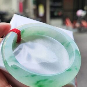 ✨冰種飄綠花厚庄正圈手鐲💚 天然緬甸玉A貨