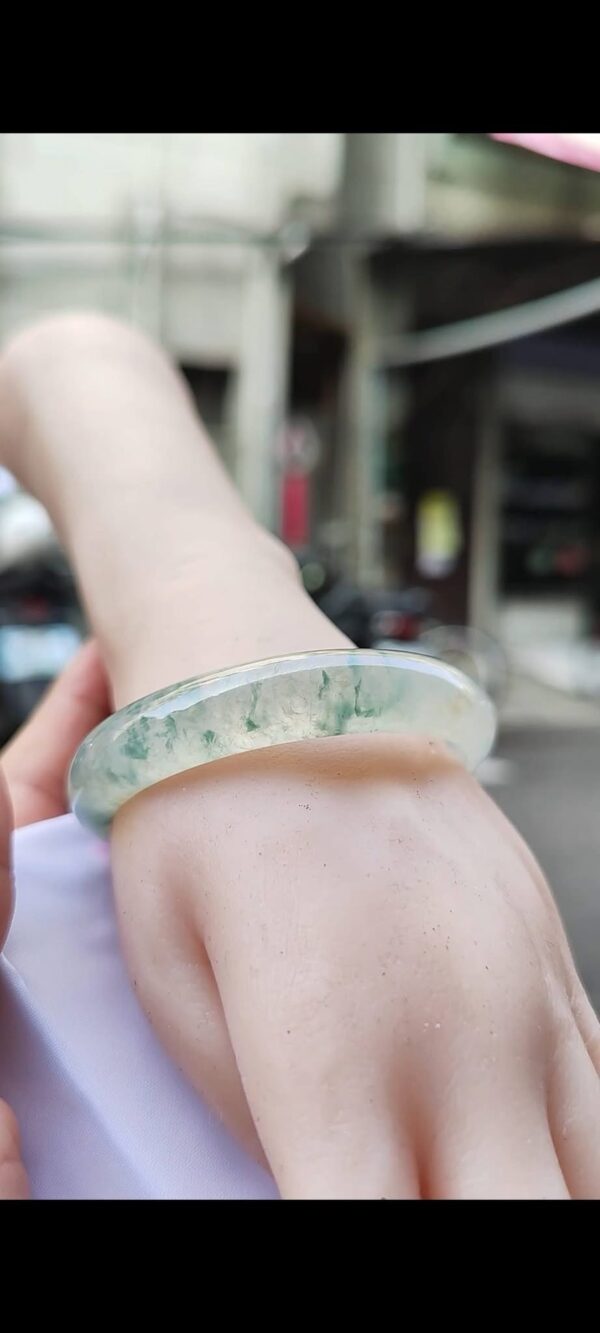 ✨放光玻璃種飄花正圈手鐲💚 天然緬甸玉A貨