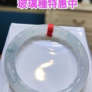 ✨放光玻璃種圓骨飄綠花正圈手鐲💚 天然緬甸玉A貨