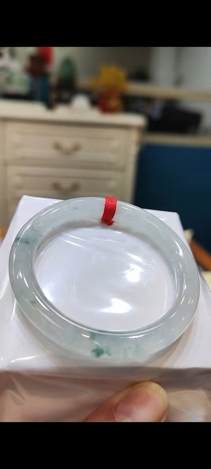 img_8913-3 ✨放光玻璃種圓骨飄綠花正圈手鐲💚 天然緬甸玉A貨
