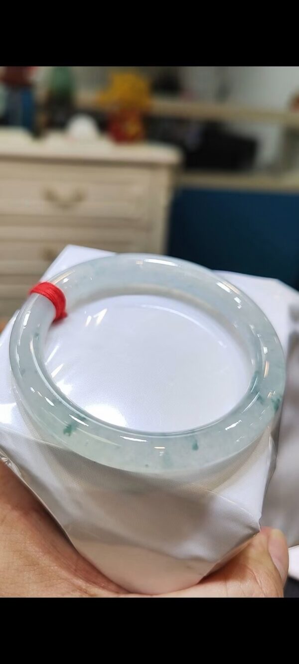 img_8918-3 ✨放光玻璃種圓骨飄綠花正圈手鐲💚 天然緬甸玉A貨