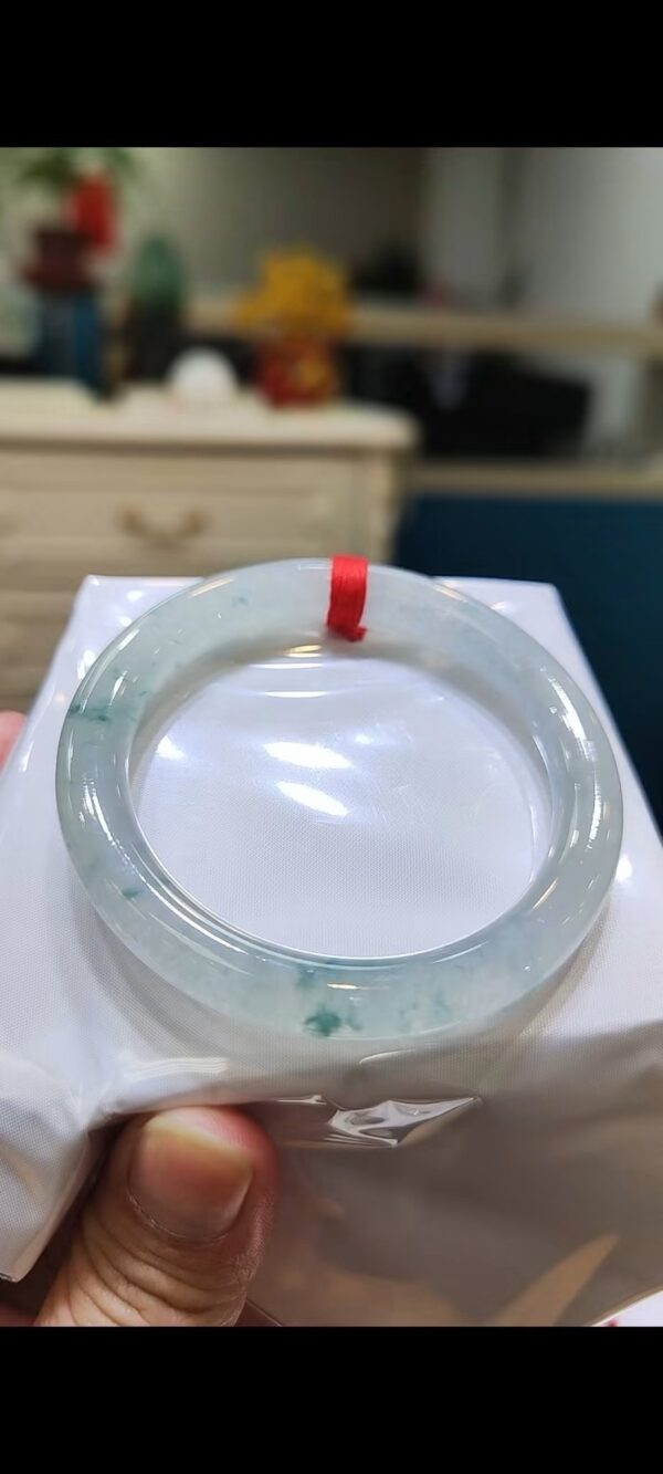 img_8922-3 ✨放光玻璃種圓骨飄綠花正圈手鐲💚 天然緬甸玉A貨